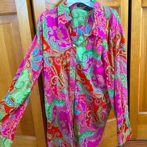Lauren Ralph Lauren Paisley Button Up Top